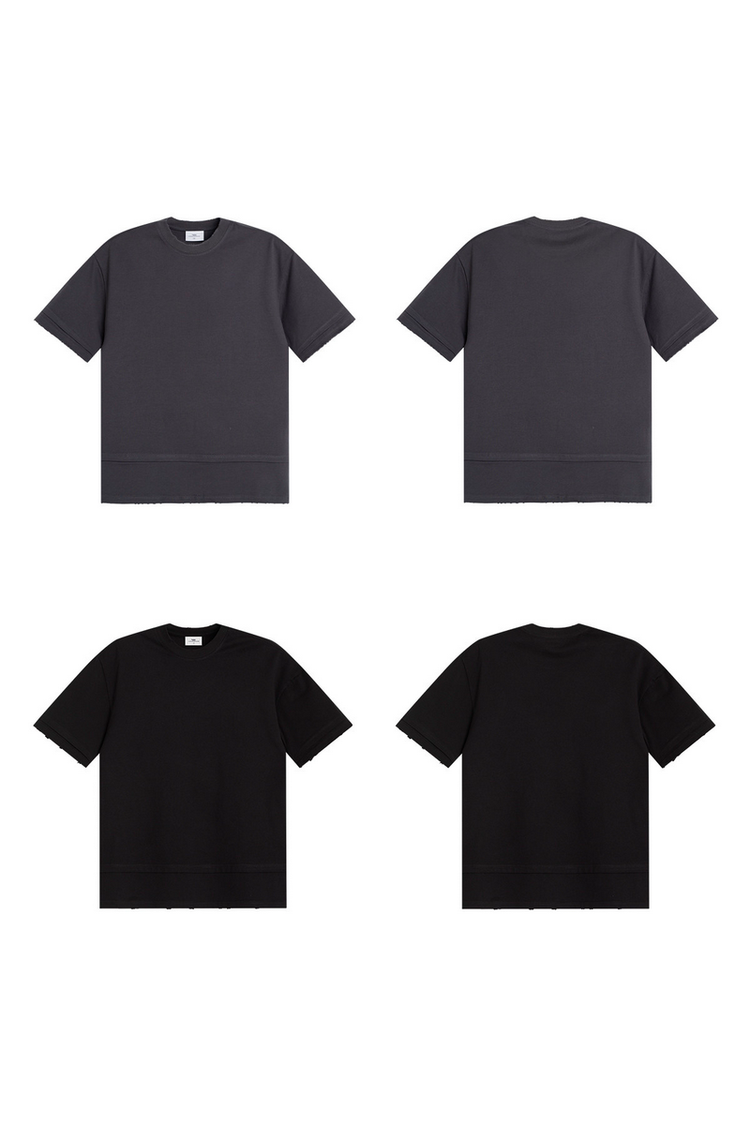 Layered Solid Crew Tee — Loopsoon — view 7
