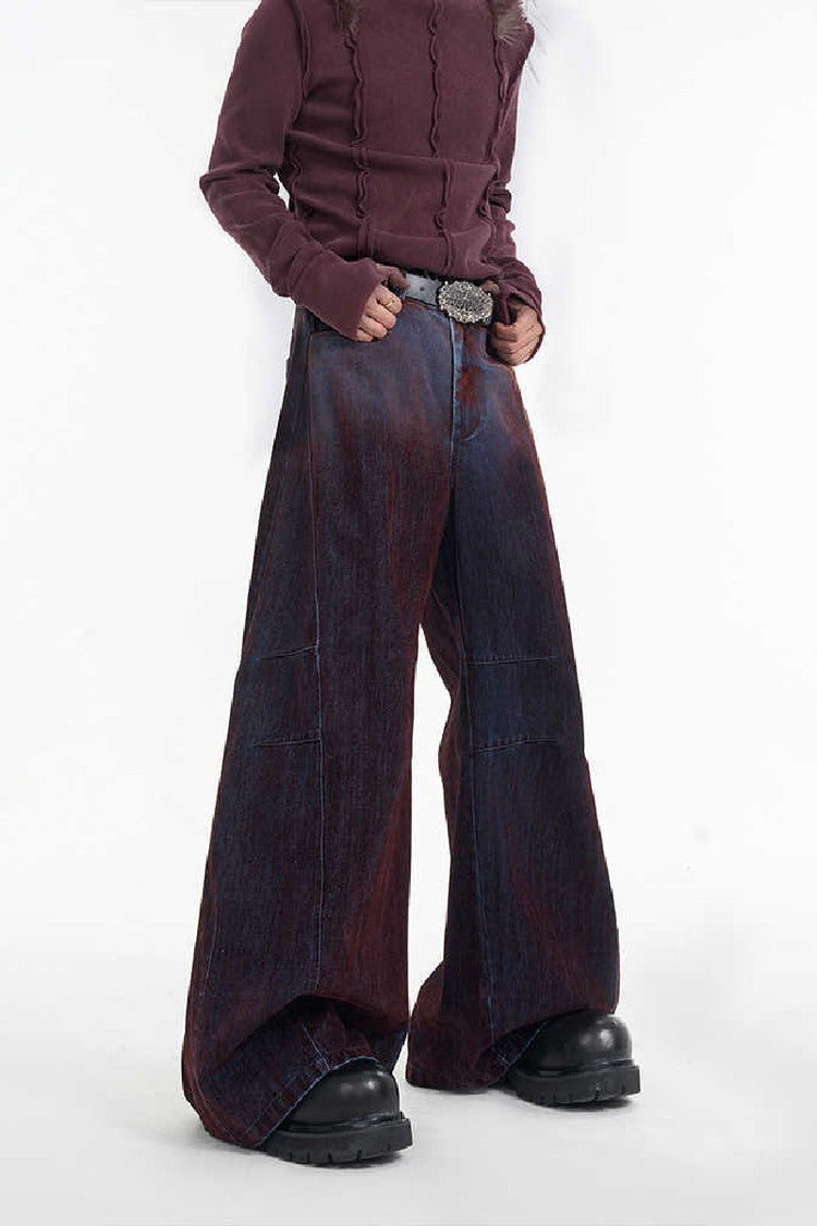 Flocked Patchwork Wide Jeans — STARTEXCEEDEND — view 4