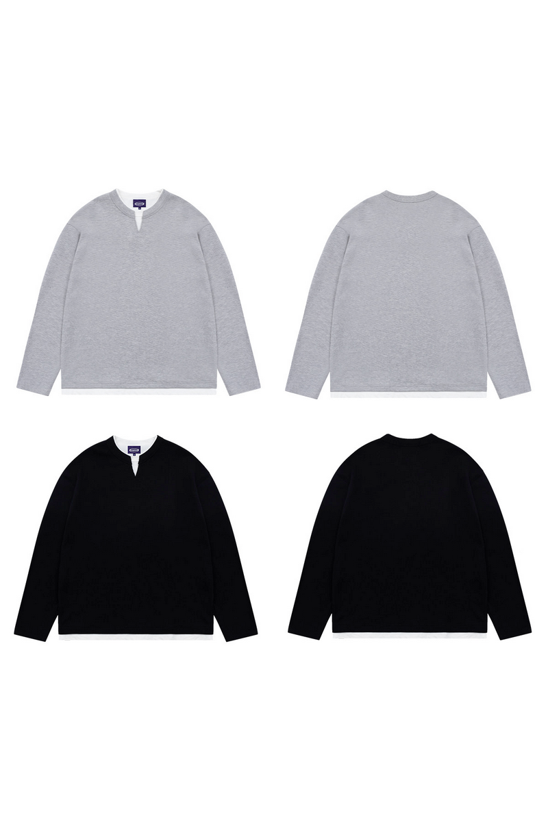 Layered V Neck Waffle Shirt