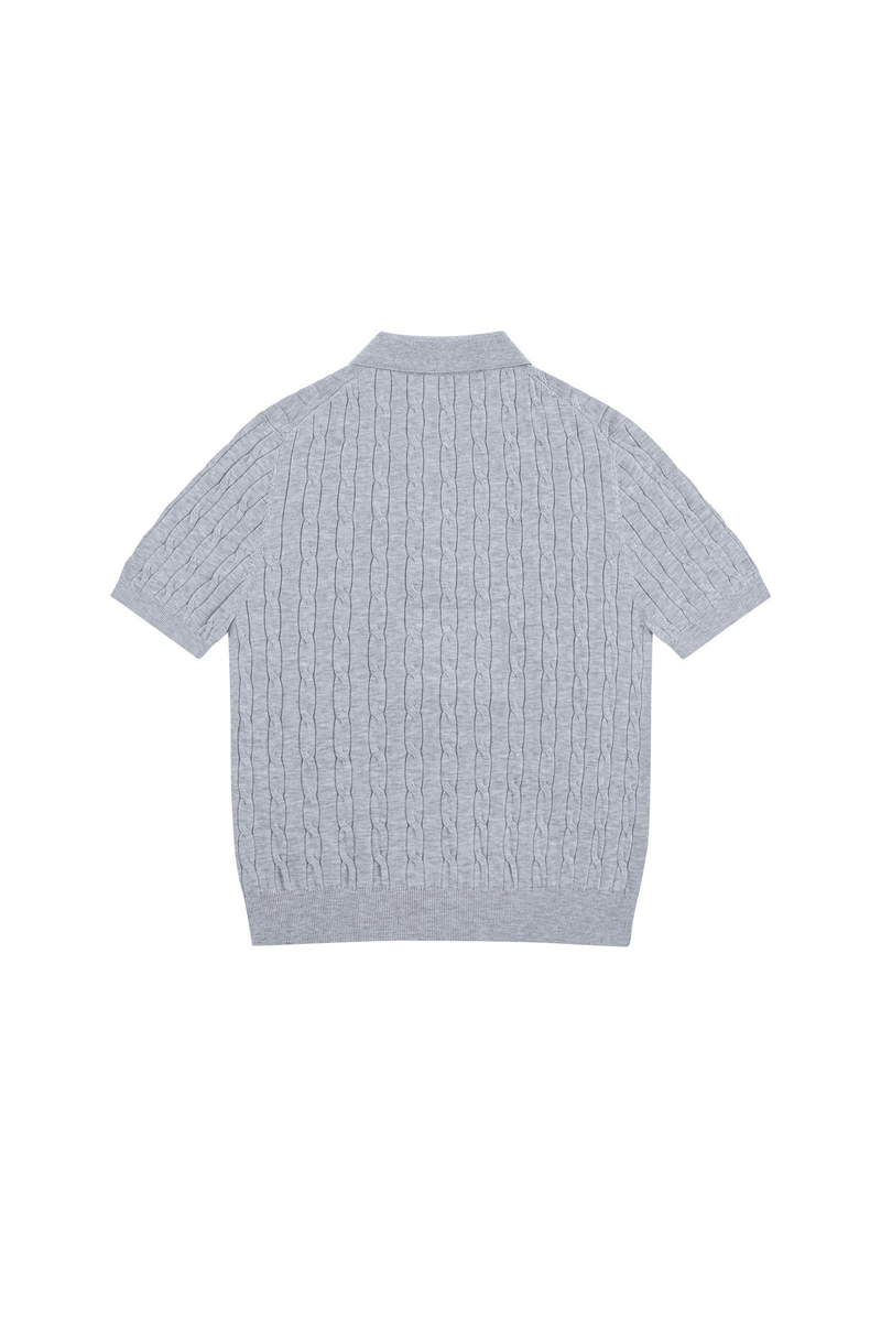 Cable Knit Polo Shirt