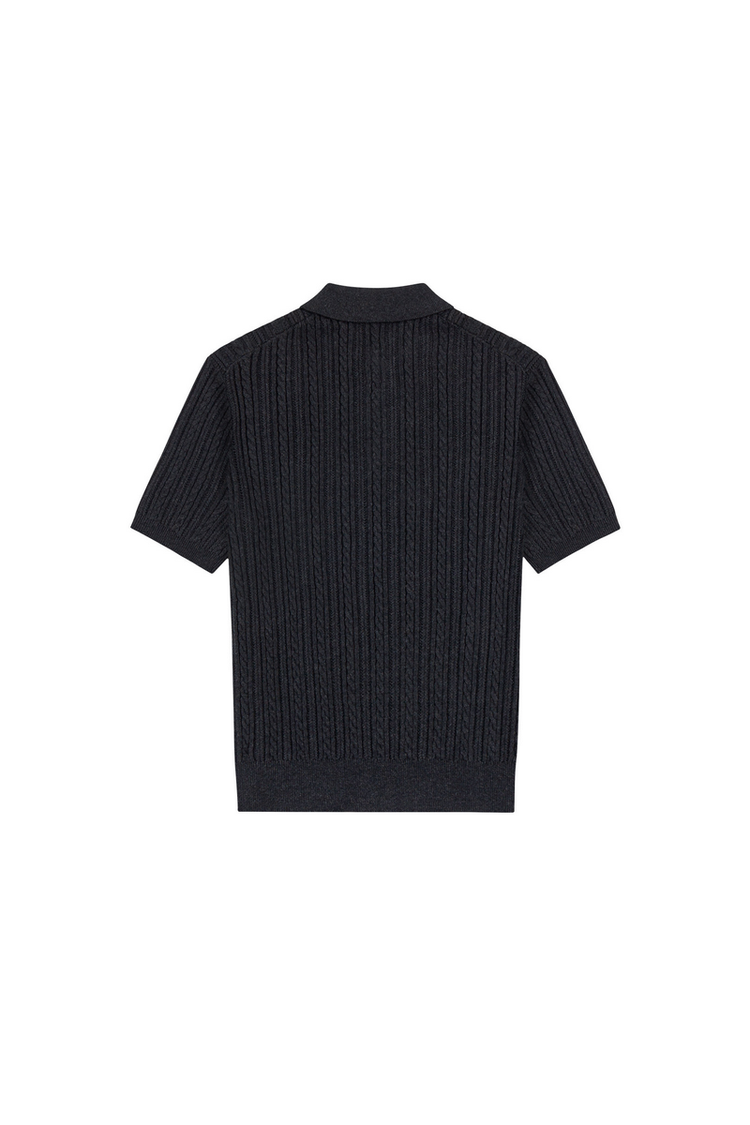 Jacquard Knit Polo Shirt — IDLT — view 5