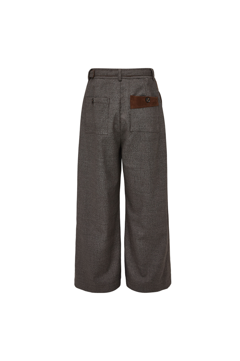 Houndstooth Suede Wide Pants