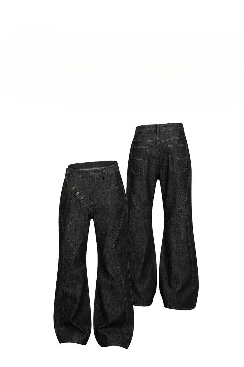 Deconstructed Raw Denim Jeans