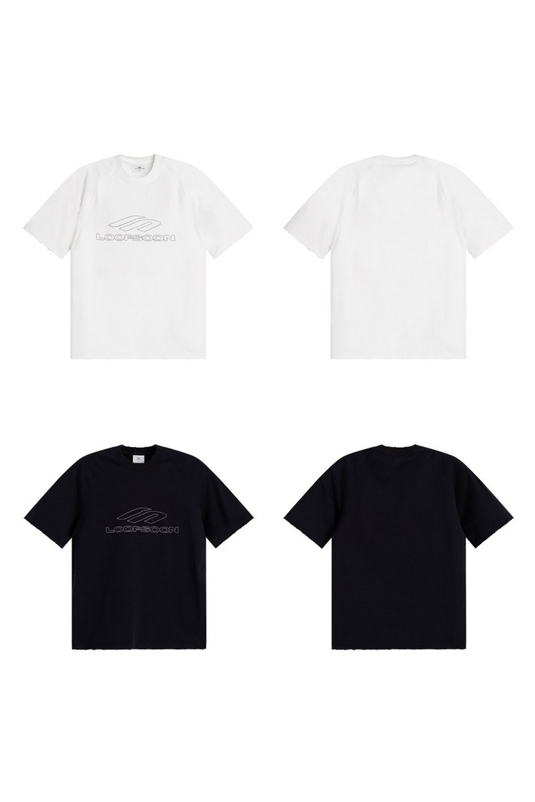 Distressed Embroidered T-Shirt — Loopsoon — view 6