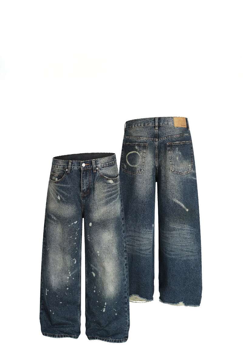 Paint Splatter Wide Jeans