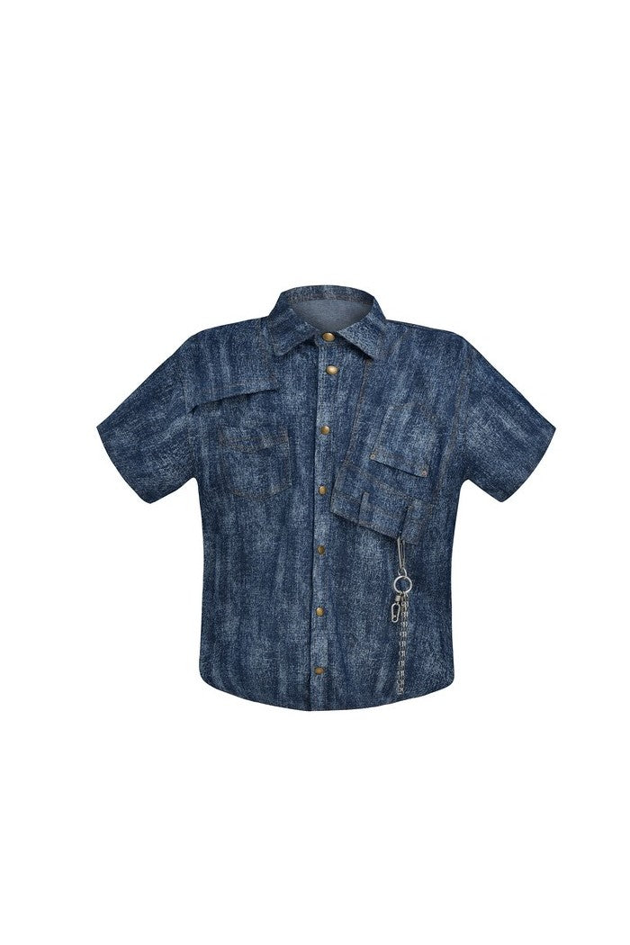 Old Washed Retro Denim Shirt — Argue Culture — view 6