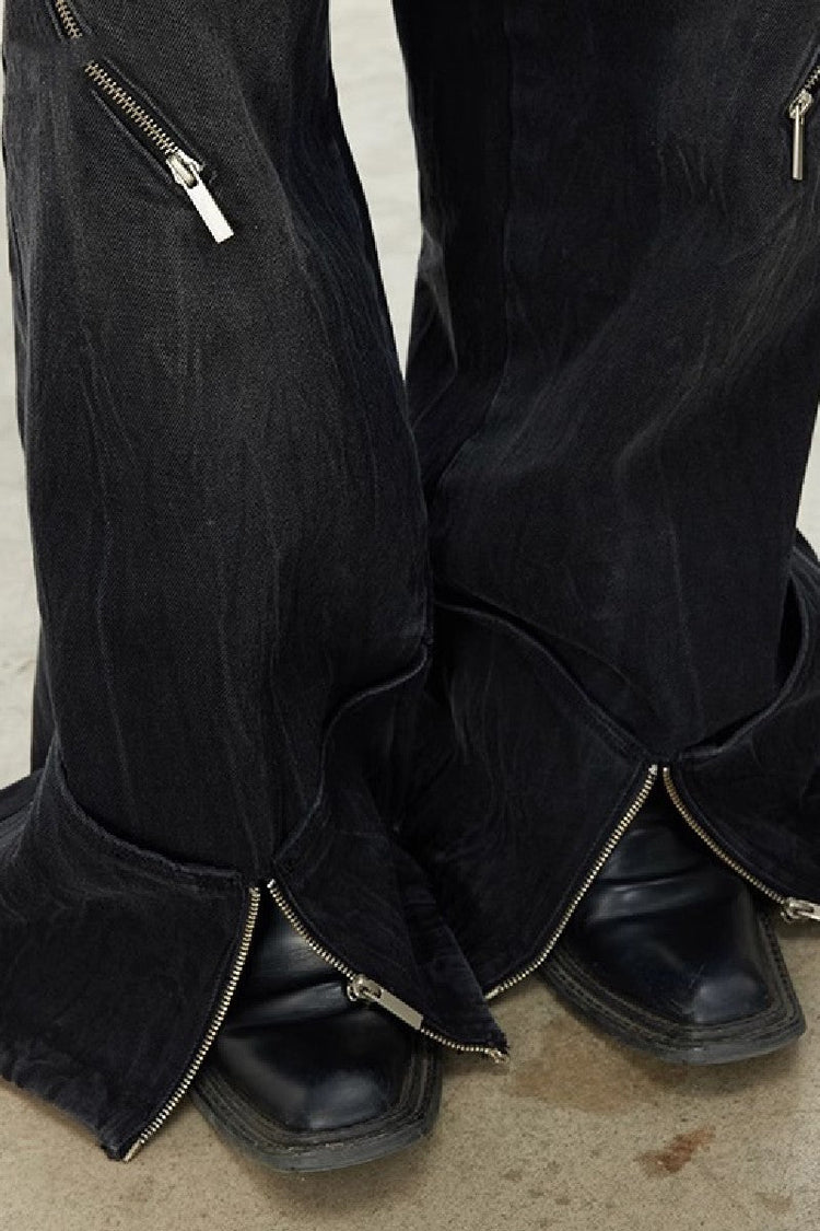 Multi-Zip Oversized Jeans — Croworld — view 6