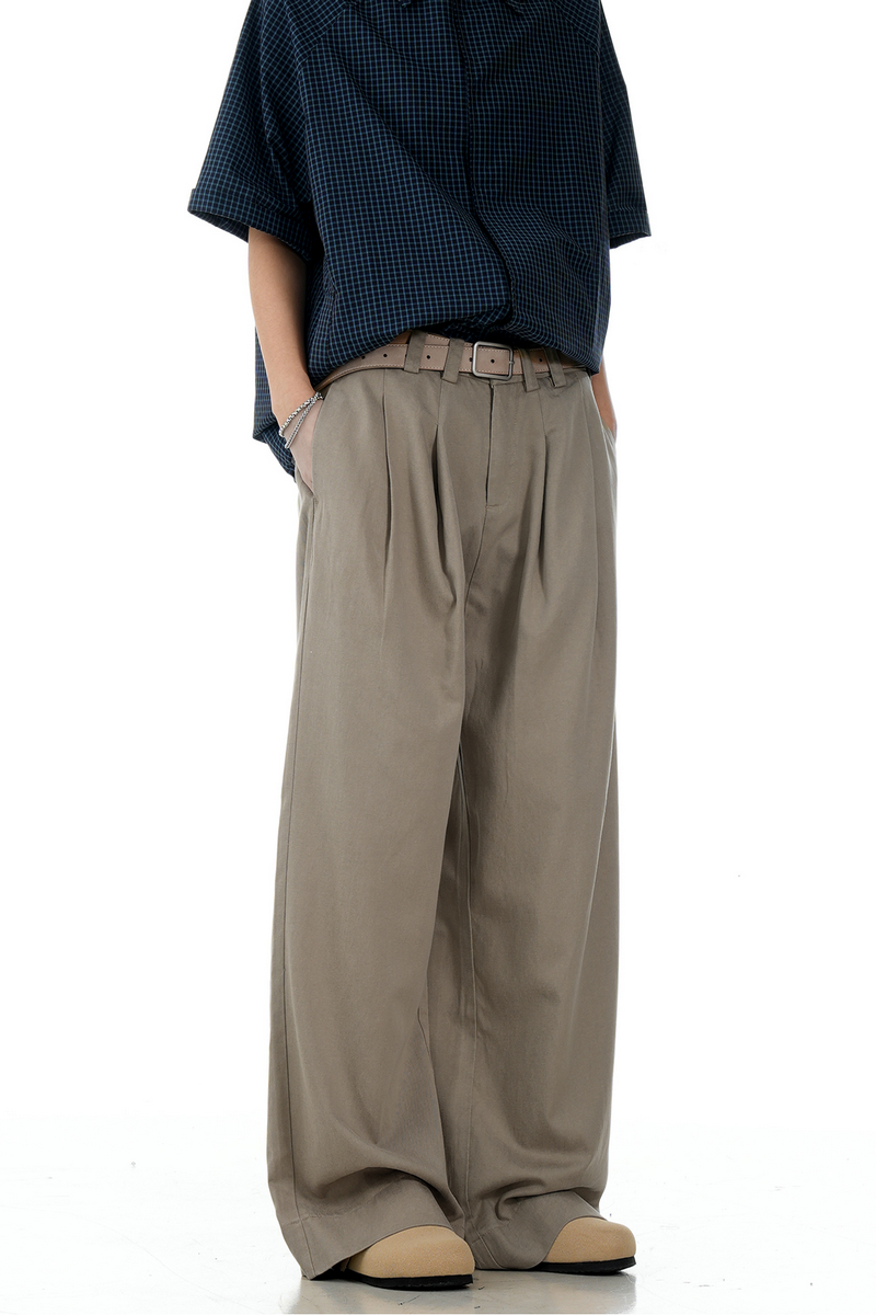 Camel Pleated Trousers