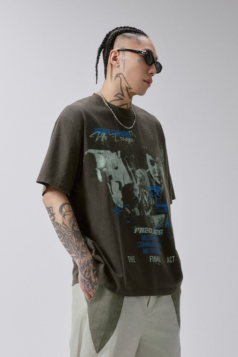 Washed Vintage Movie Graphic T-Shirt
