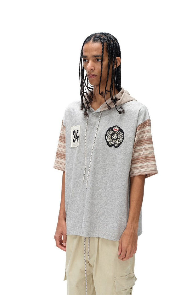 Hooded Striped Sports Tee — Blind/No Plan — view 5