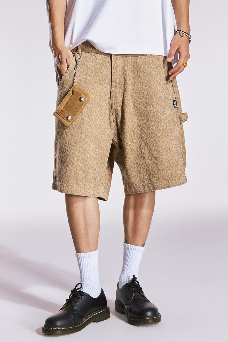 Leopard Cargo Shorts