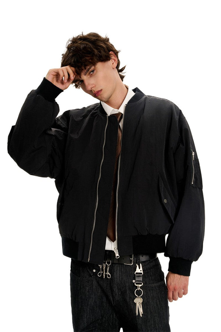Reversible Plaid Bomber Jacket — Trenqor Basics — view 5