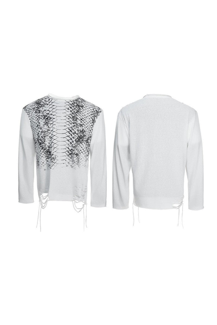 Gradient Snakeskin Fringe Tee — Argue Culture — view 4