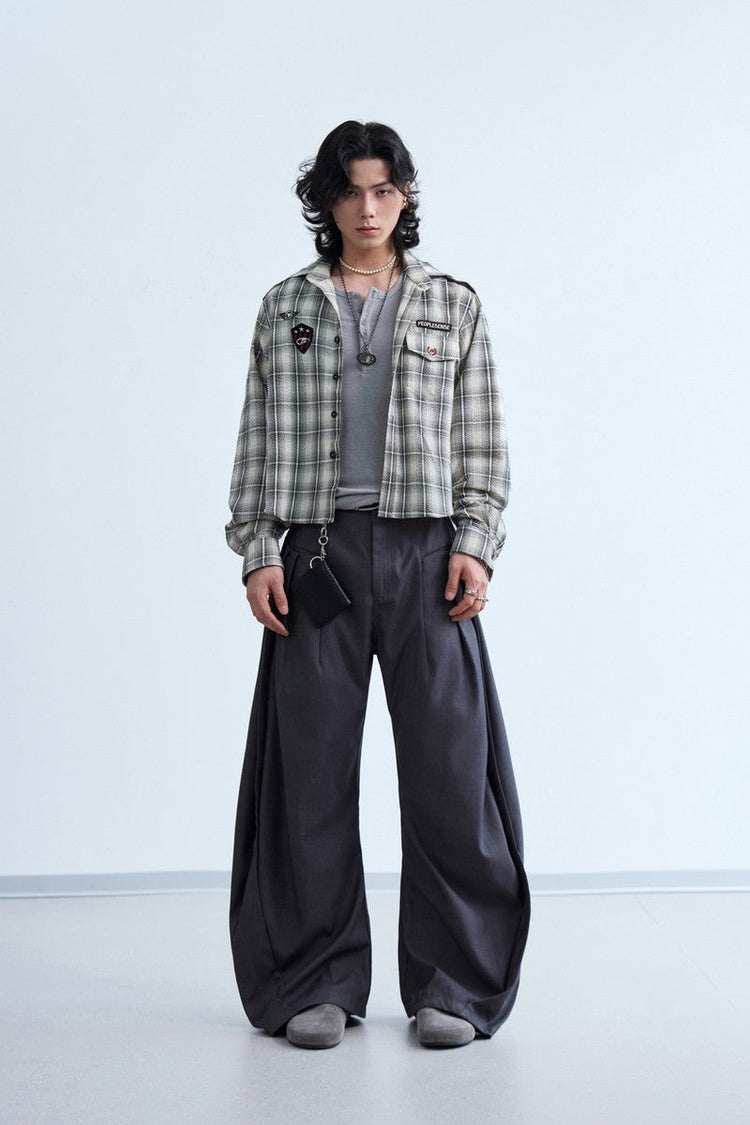 Badge Plaid Hooded Shirt — PeopleStyle — view 5