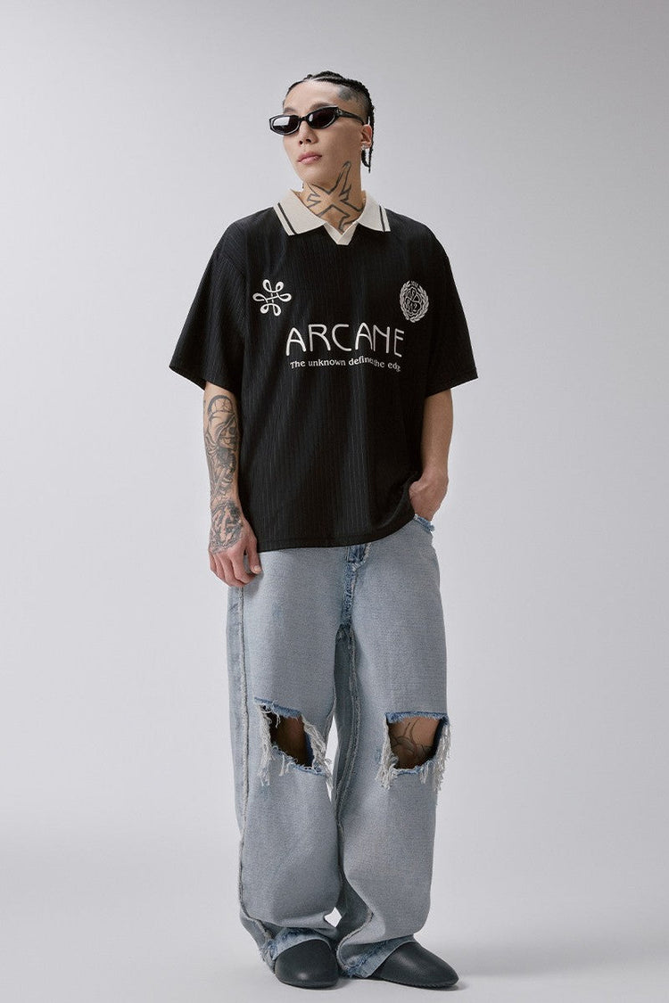 Contrast Panel Jersey Polo — F2CE — view 4