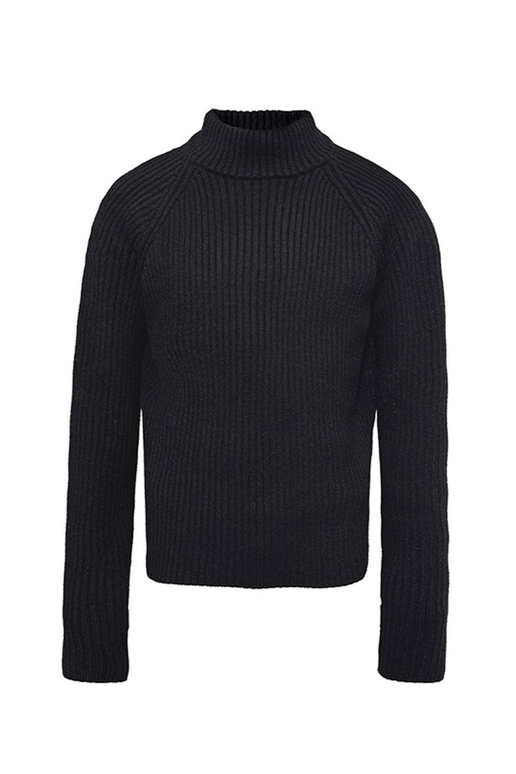 Ribbed Raglan Knit Sweater — JCAESAR — view 8