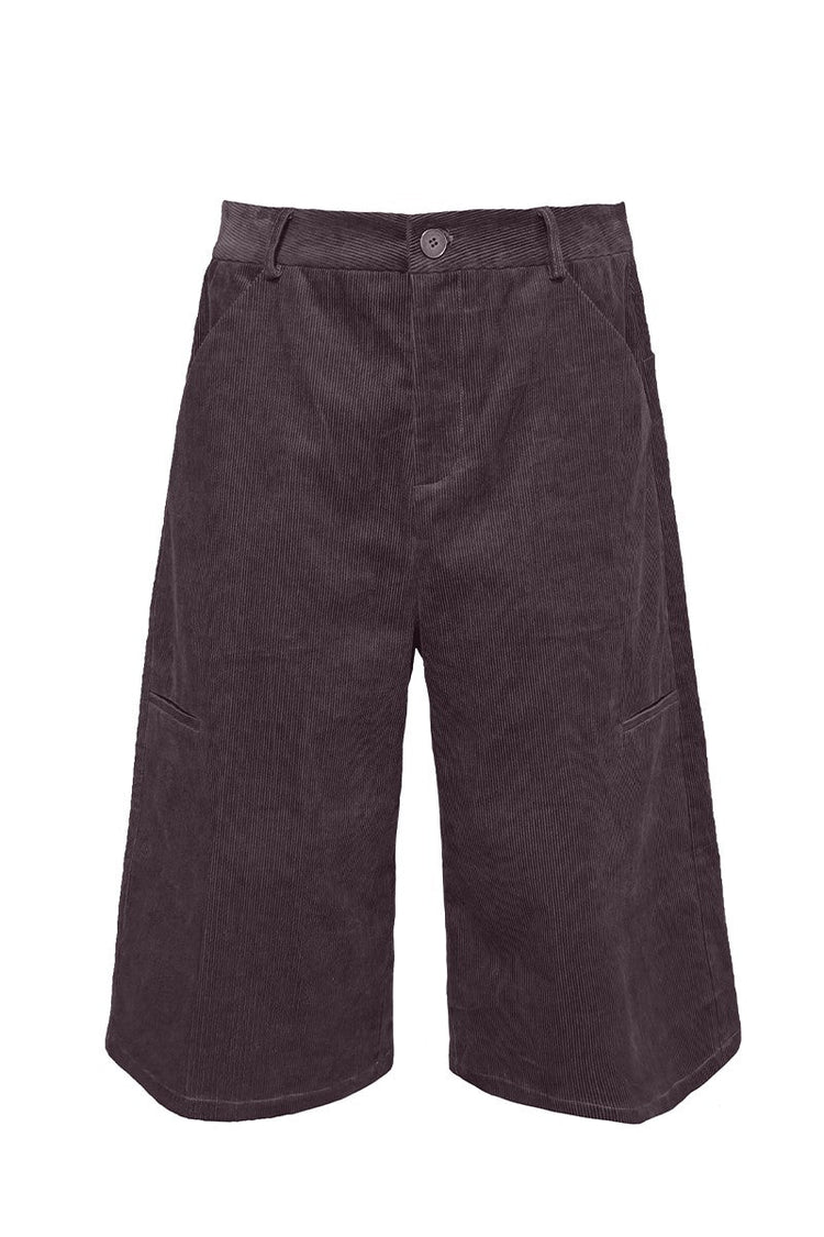 Corduroy Stripe Capri Shorts — JCAESAR — view 7