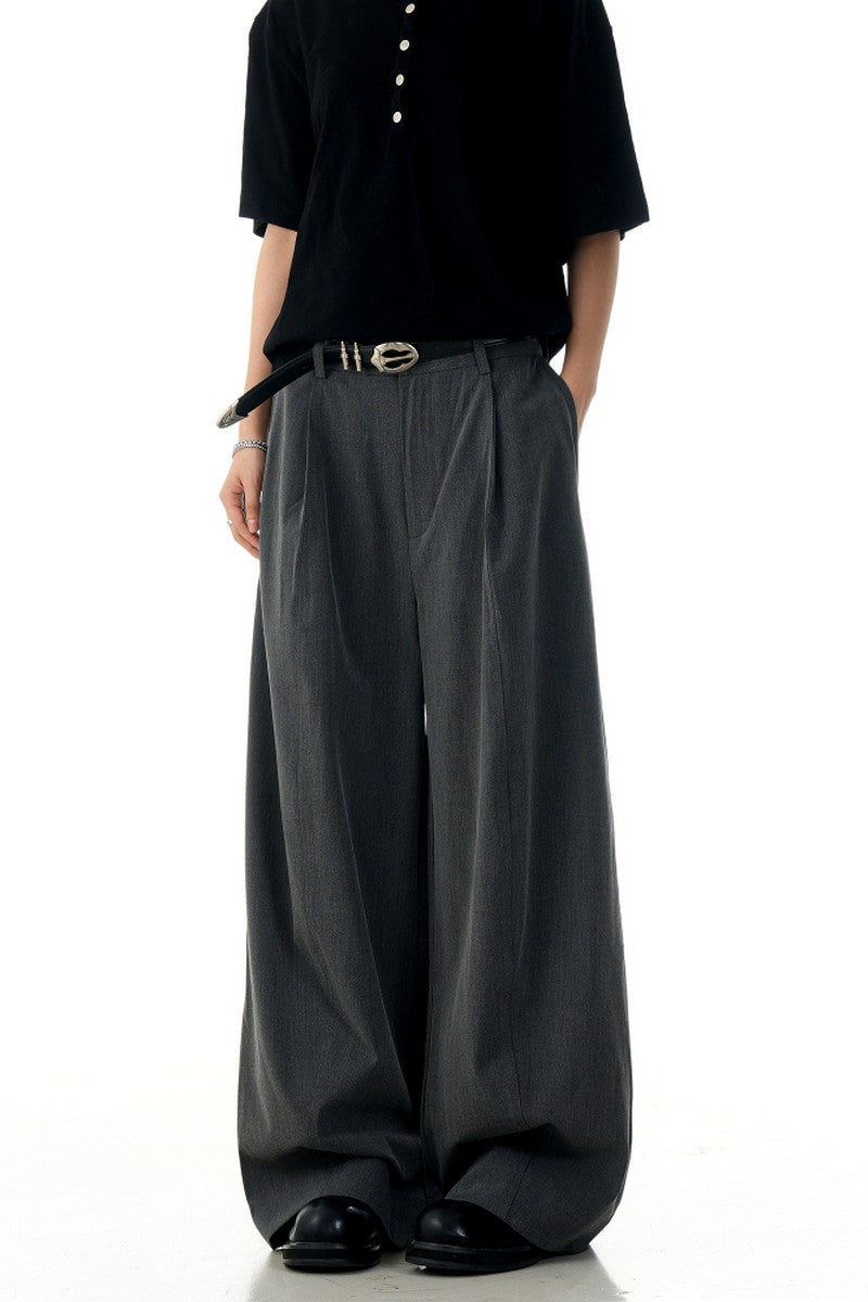 Gray Straight Trousers