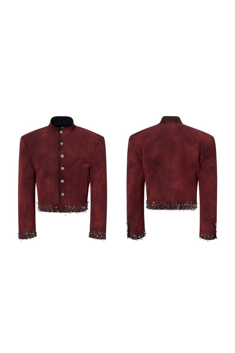 Distressed Suede Pin Jacket — STARTEXCEEDEND — view 6