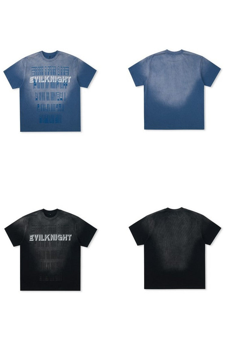 Vintage Washed Allover Print Tee — Evil Knight — view 5
