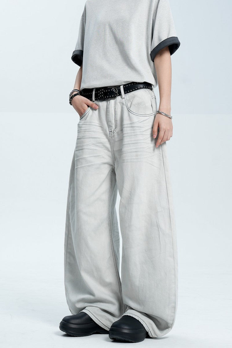 Washed Gray Blade Jeans — Trenqor Basics — view 5