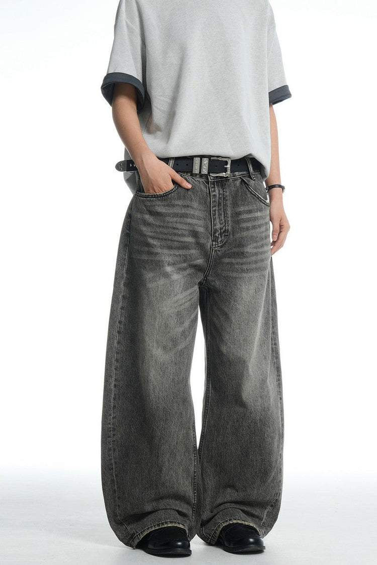 Whiskered Black Gold Jeans — Trenqor Basics — view 5