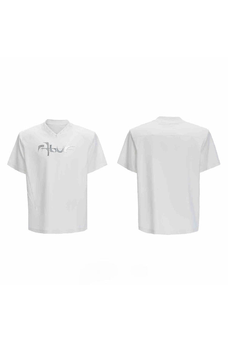 Iridescent Deconstructed V-Neck Tee — Argue Culture — view 7