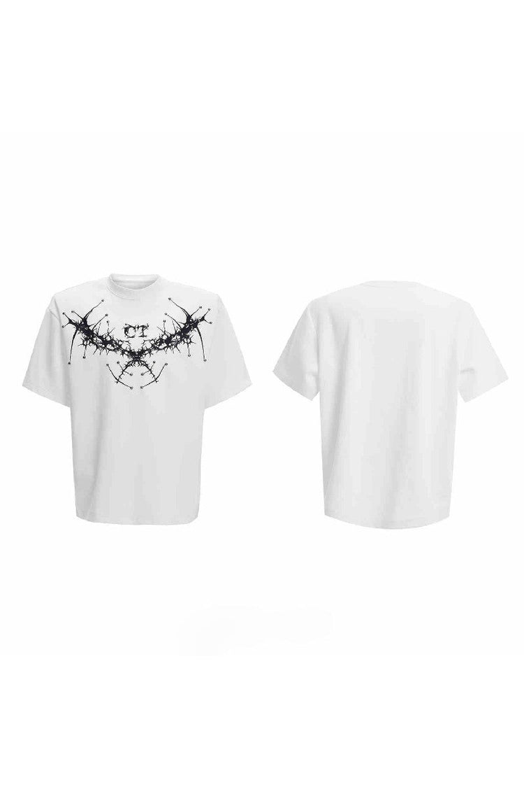 Studded Thistle Embroidery Tee — Argue Culture — view 8