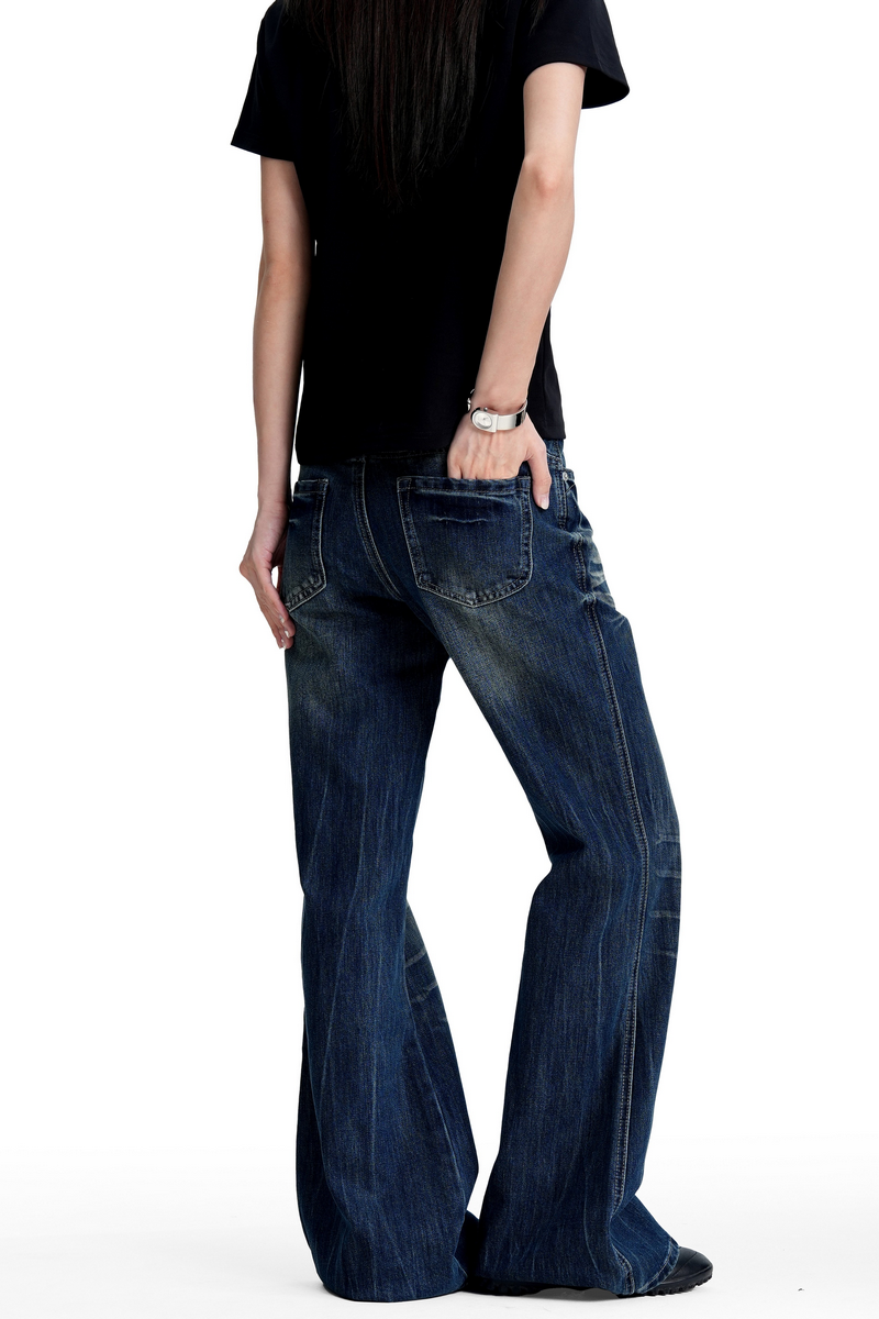 Whiskered Bootcut Flare Jeans
