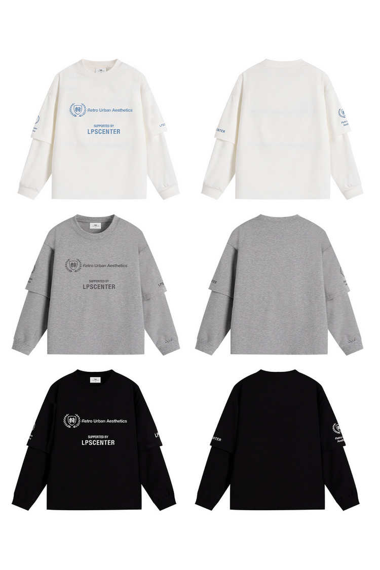 Layered Graphic Long Sleeve Tee — Loopsoon — view 6