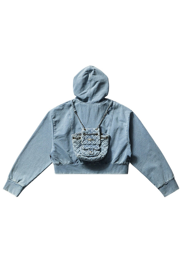 Vintage Washed Denim Hooded Jacket — Remedy — view 6
