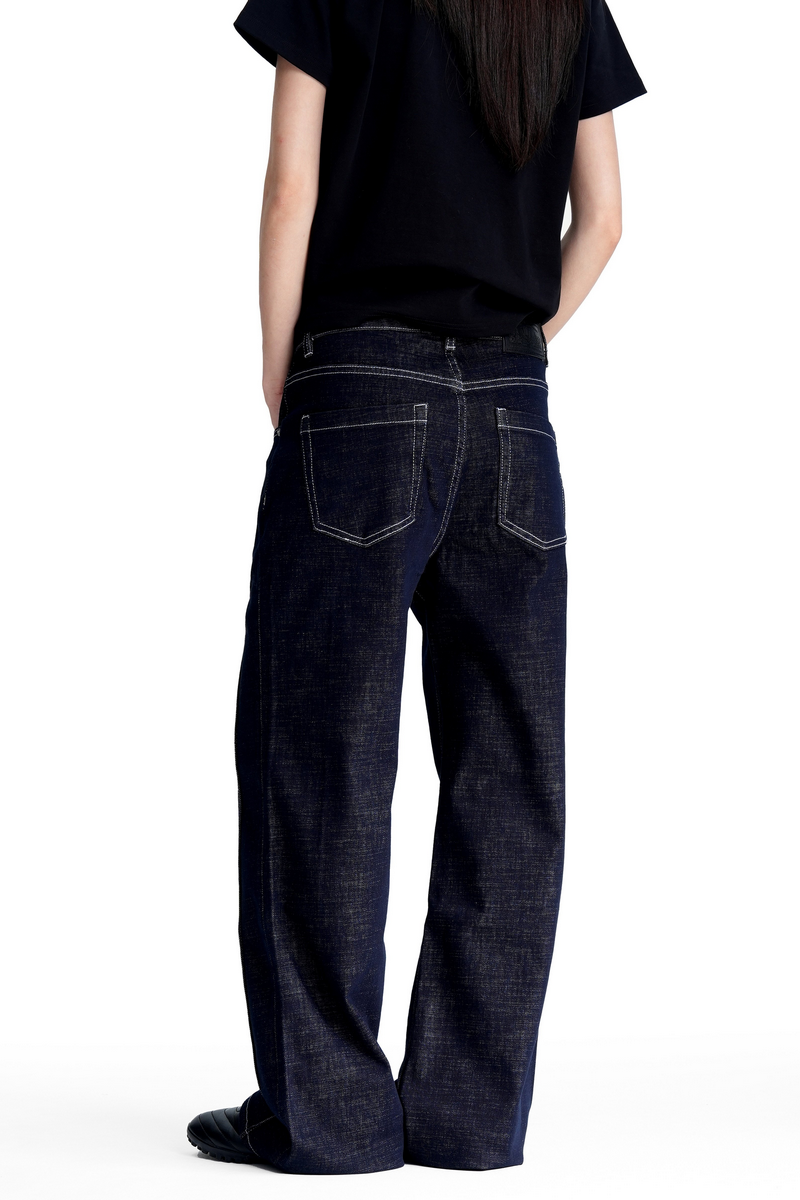 Contrast Raw Stitch Bootcut Jeans