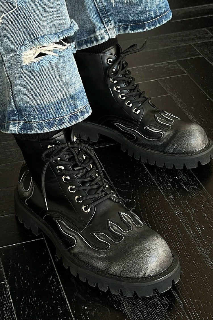 Flame High-Top Platform Boots — Hanqiaoriji — view 6