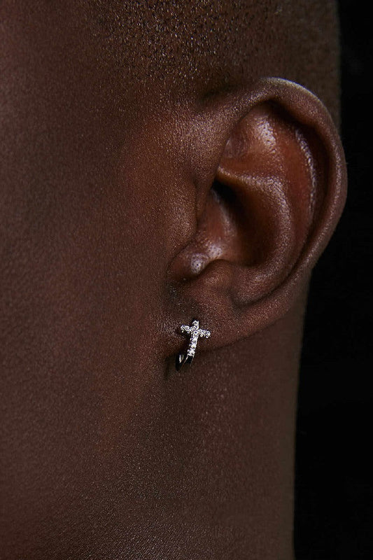 Cross Diamond Stud Earrings