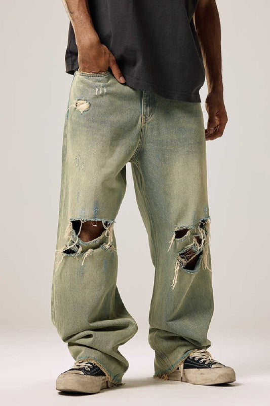 Distressed Wide Leg Jeans