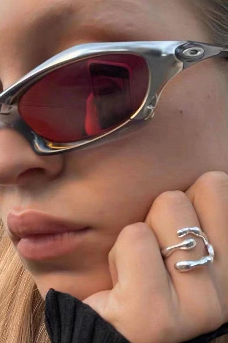 Y2K Steampunk Polarized Sunglasses — Trenqor Basics — view 3