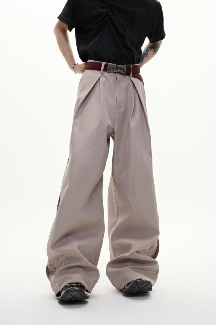 Embroidered Pleated Vintage Trousers — Argue Culture
