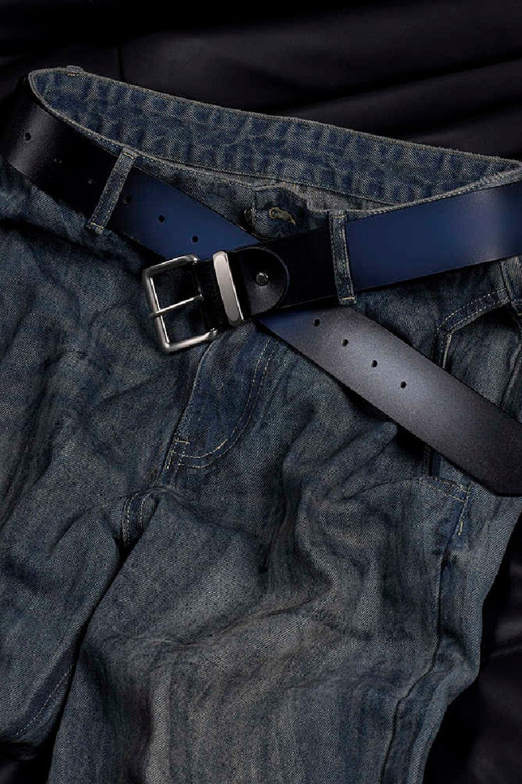 Gradient Spray Painted Leather Belt — STARTEXCEEDEND