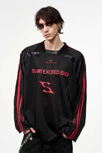 Mesh Snake Print Hockey Jersey