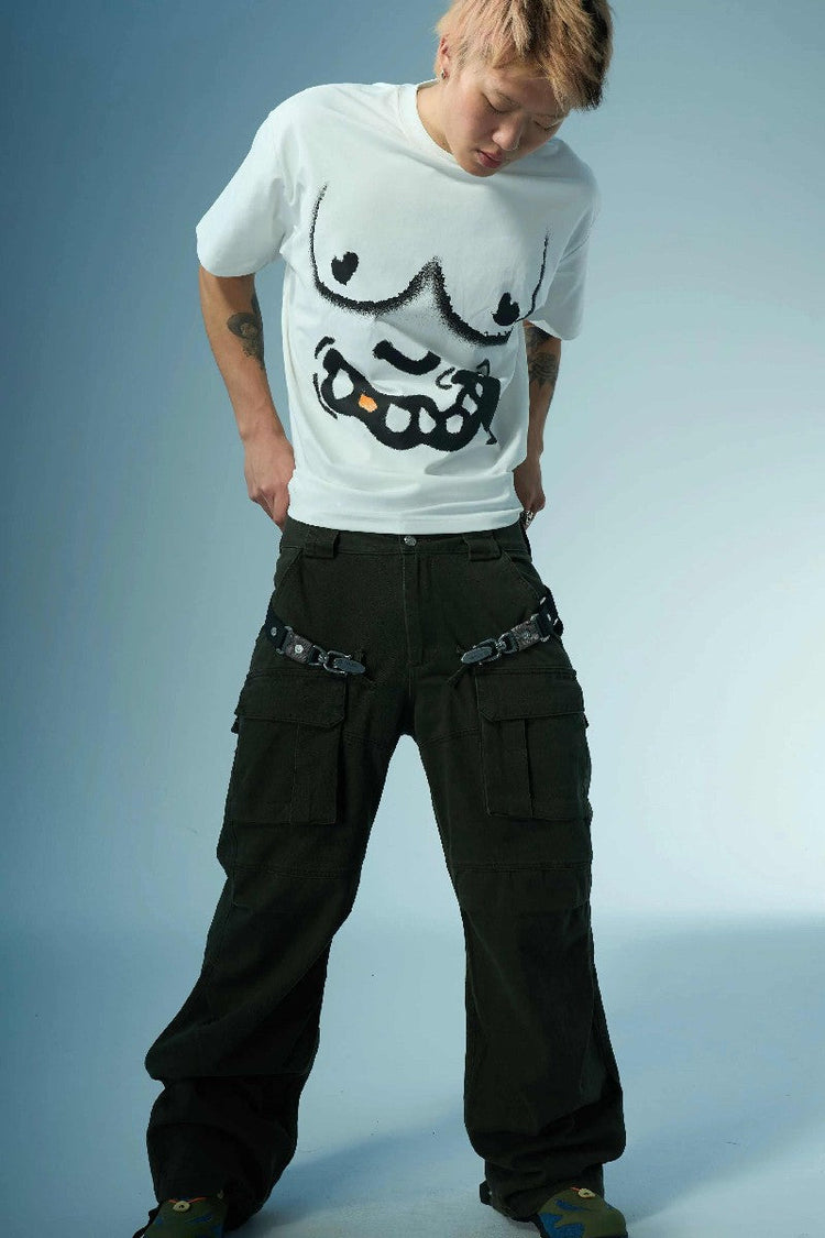 Graffiti Print Crewneck Tee — Evil Knight — view 3