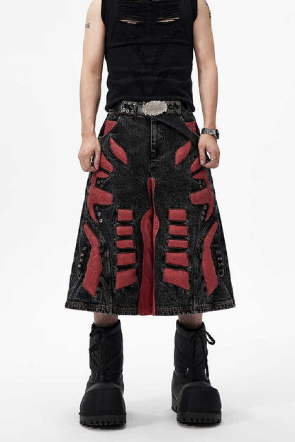 3D Skeleton Denim Shorts