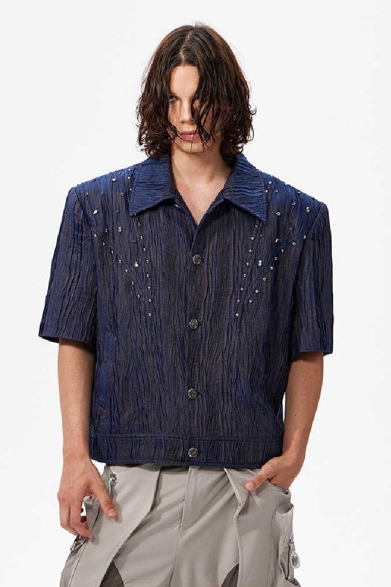 Textured Diamond Short Sleeve Jacket