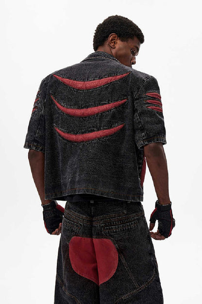 3D Skeleton Denim Jacket