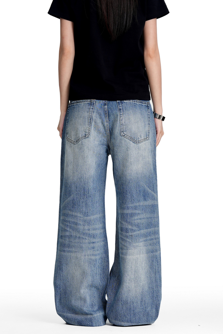 Washed Straight Leg Bootcut Jeans — Trenqor Basics — view 6