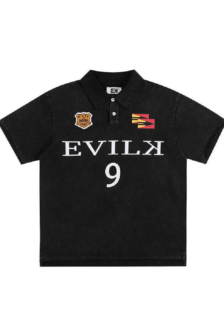 Embroidered Logo Polo Shirt — Evil Knight — view 4