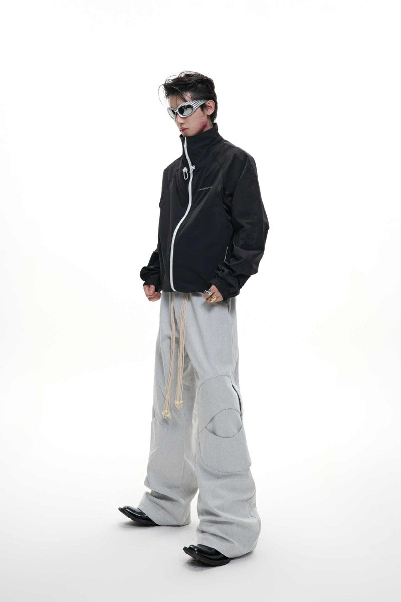 Deconstructed Stand Collar Windbreaker