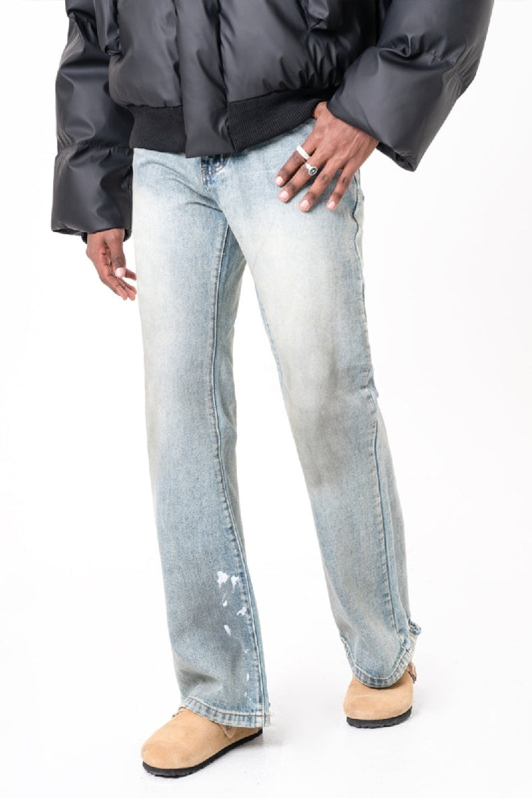 Vintage Distressed Straight Jeans — Trenqor Basics — view 2