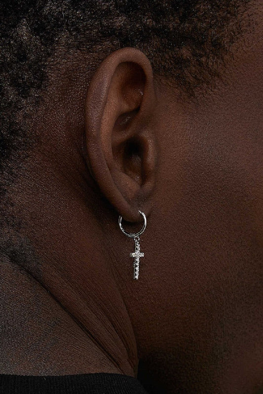 Cross Hoop Hip Hop Earrings