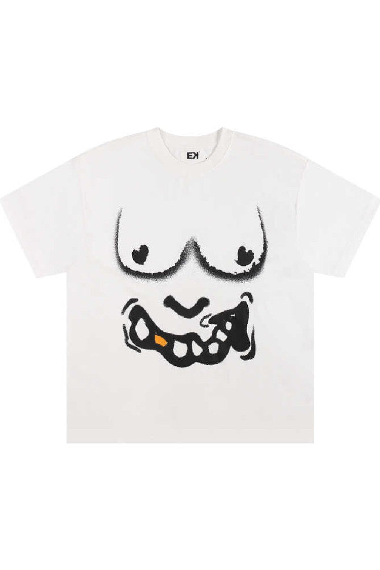 Graffiti Print Crewneck Tee — Evil Knight — view 4