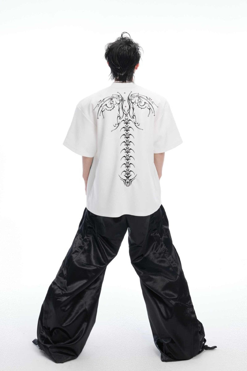 Embroidered Spine Graphic Tee